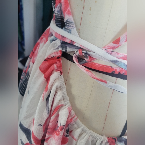 Floral Lace up Backless Dress - Picture 6 of 12